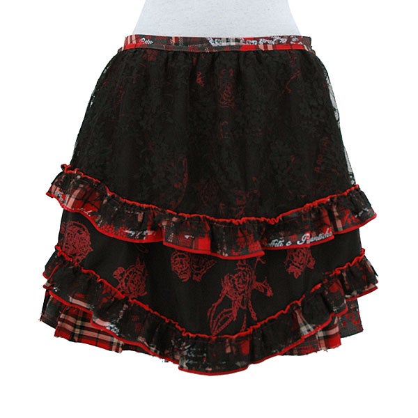 h.Jelly ~ Lace Frill Apron Pleated Mini Skirt by h.NAOTO