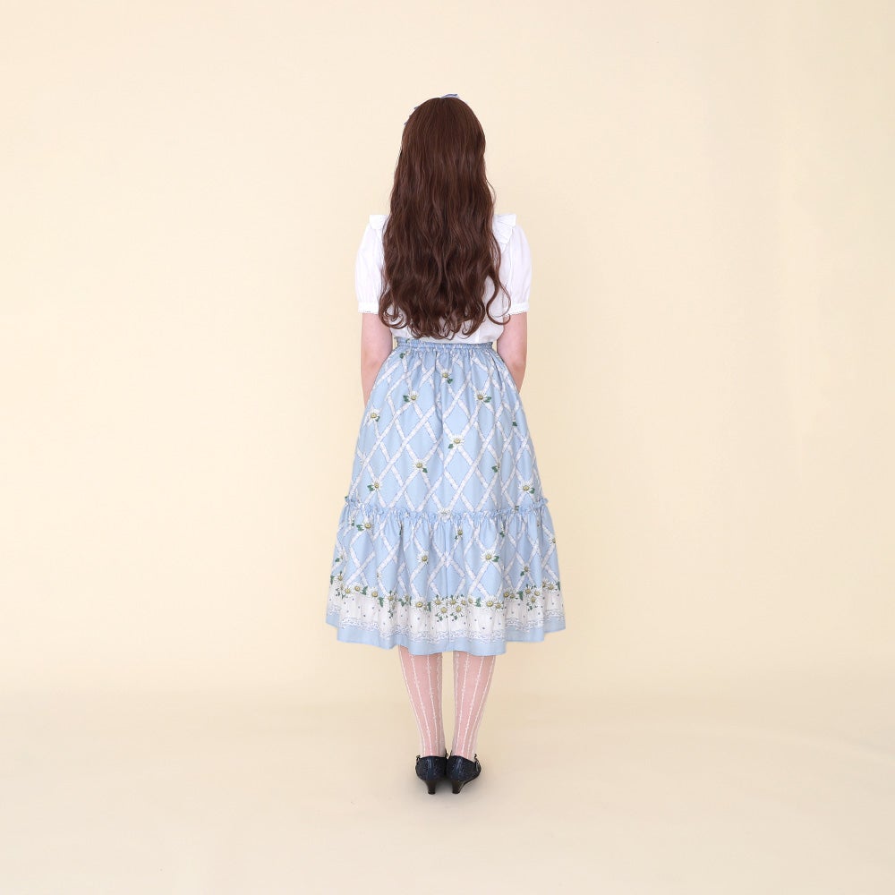 も*す様 EmilyTempleCute Marguerite Garden ワ Cross Lace Marguerite Skirt by Emily Temple Cute