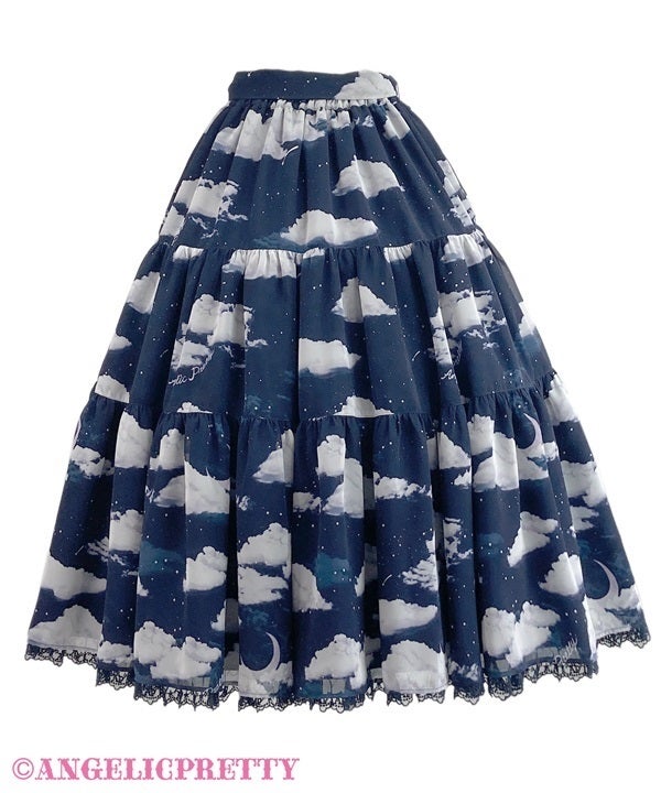 ず*だ様 angelic pretty misty sky スカート サックス Misty Sky Blouse & Tiered Skirt Set by Angelic Pretty