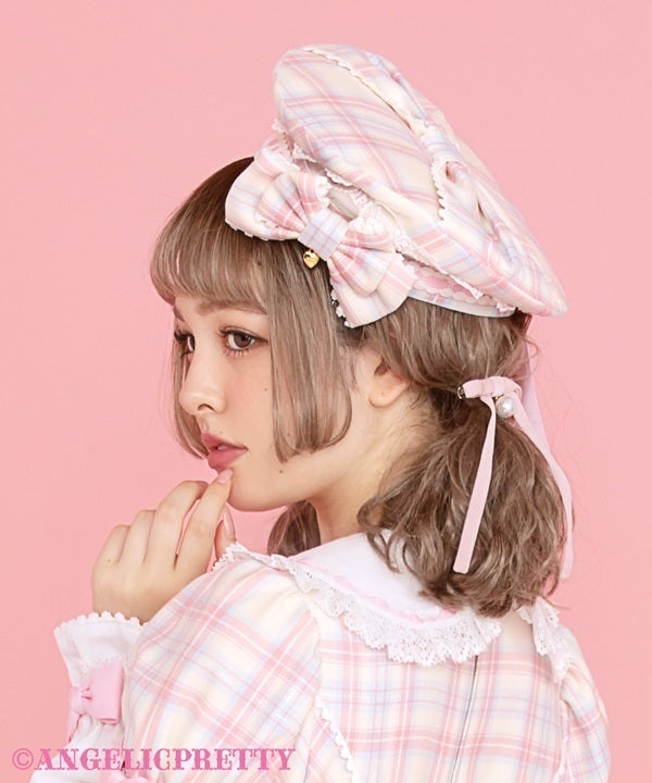 Sugary Tartan Check Beret by Angelic Pretty
