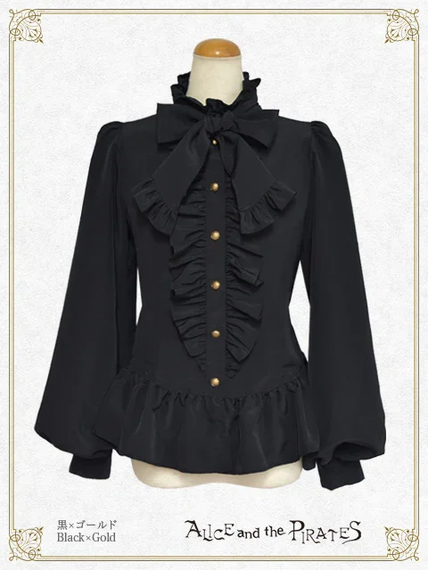 ALICE and the PIRATES ブラウス ブラック Romeo Volume Sleeve Blouse by Alice and the Pirates