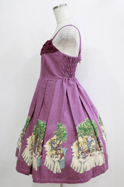 Tea Party Print Frilled Sleeveless OP by Emily Temple Cute