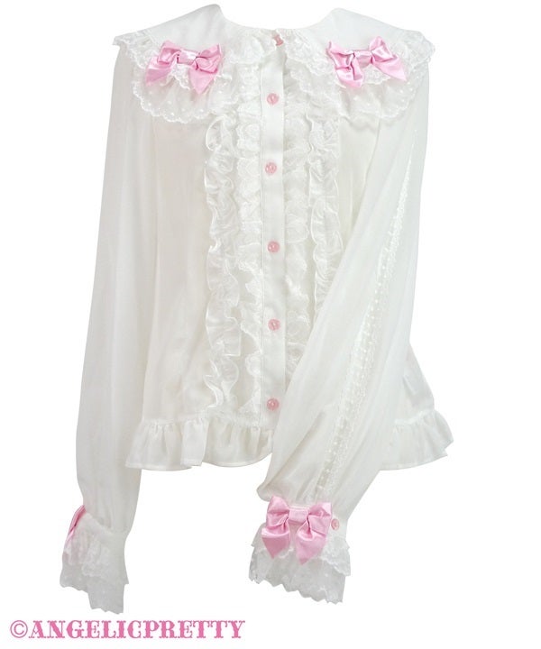 Angelic Pretty アンジェリックプリティ シフォン ブラウス Dressy Ribbon Lace Blouse by Angelic Pretty