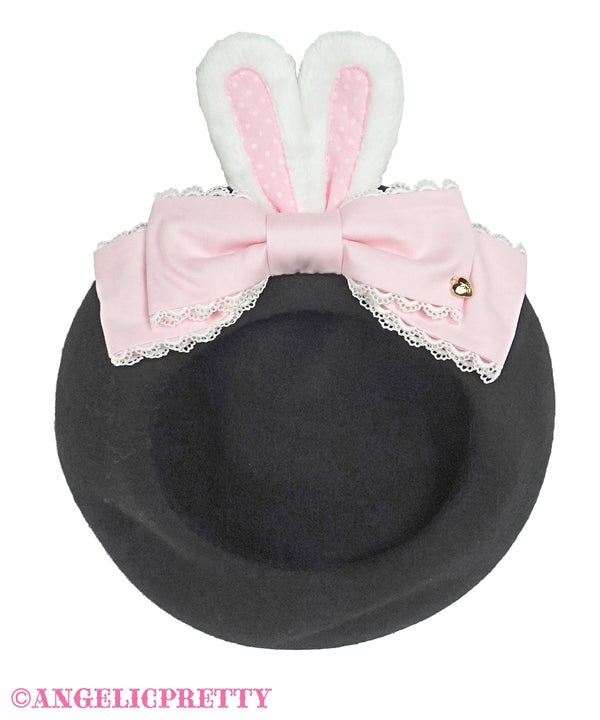 Dolly Bunnyベレー　黒　Angelic Pretty Dolly Bunny Beret by Angelic Pretty