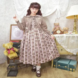 axesfemme kawaii ＲｏｓｙＢｅａｒ柄ワンピース Kawaii ~ Rosy Bear OP by Axes Femme