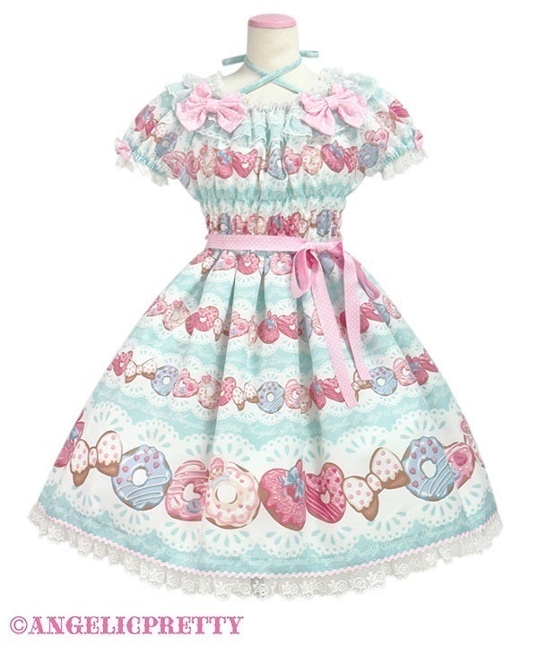 ANGELIC PRETTY ドーナツ柄ワンピース＋ヘアバンド Dreamy Fancy Doughnut OP by Angelic Pretty