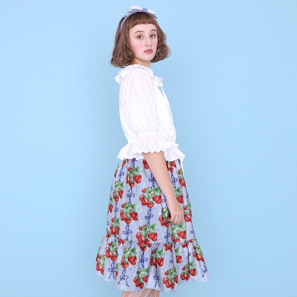 Strawberry Ribbon Tree Skirt by Emily Temple Cute