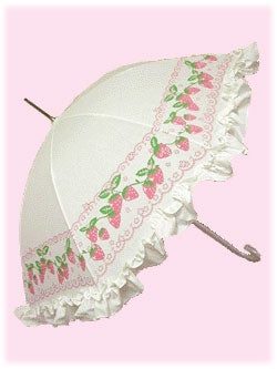初期 レア angelicpretty AP いちごプリントアンブレラ ピンク Strawberry Print Umbrella (2007) by Angelic Pretty