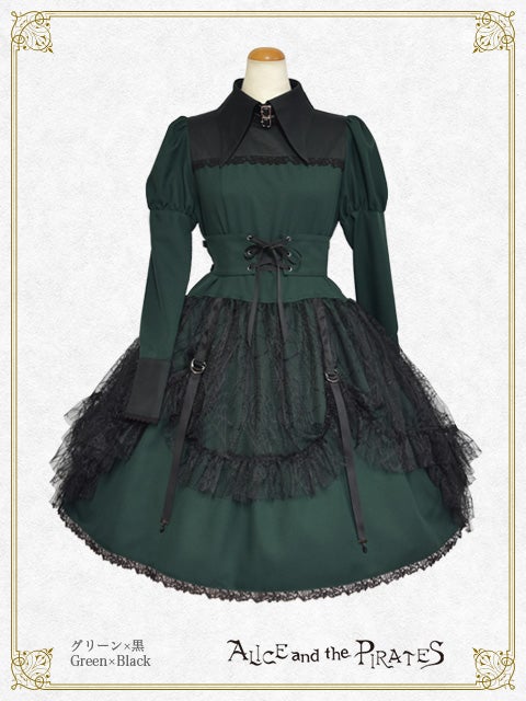 ALICE and the PIRATES ワンピース 総柄 グリーン Spiderweb Lace OP by Alice and the Pirates
