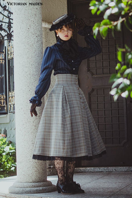 Horse Riding Check Skirt by Victorian Maiden