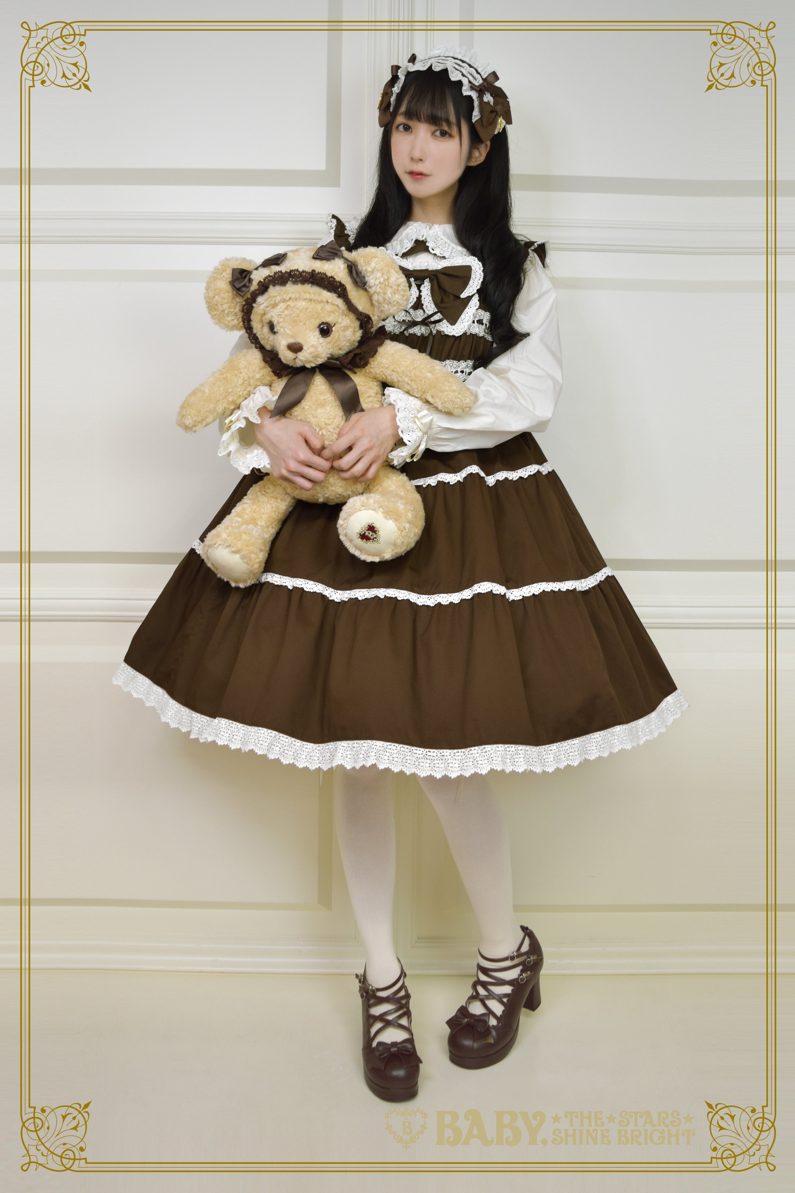 Shirring Babydoll JSK and Princess Drop Headdress Set (Shinjuku