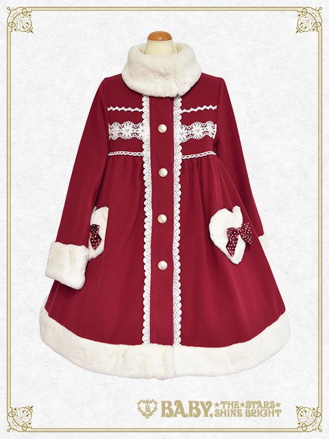 【美品】BABY ベイビー　リボンたくさん丸襟コート　ハート　くまくみゃ Dot Ribbon ♡ Heart Margaret Coat by Baby, the Stars Shine Bright