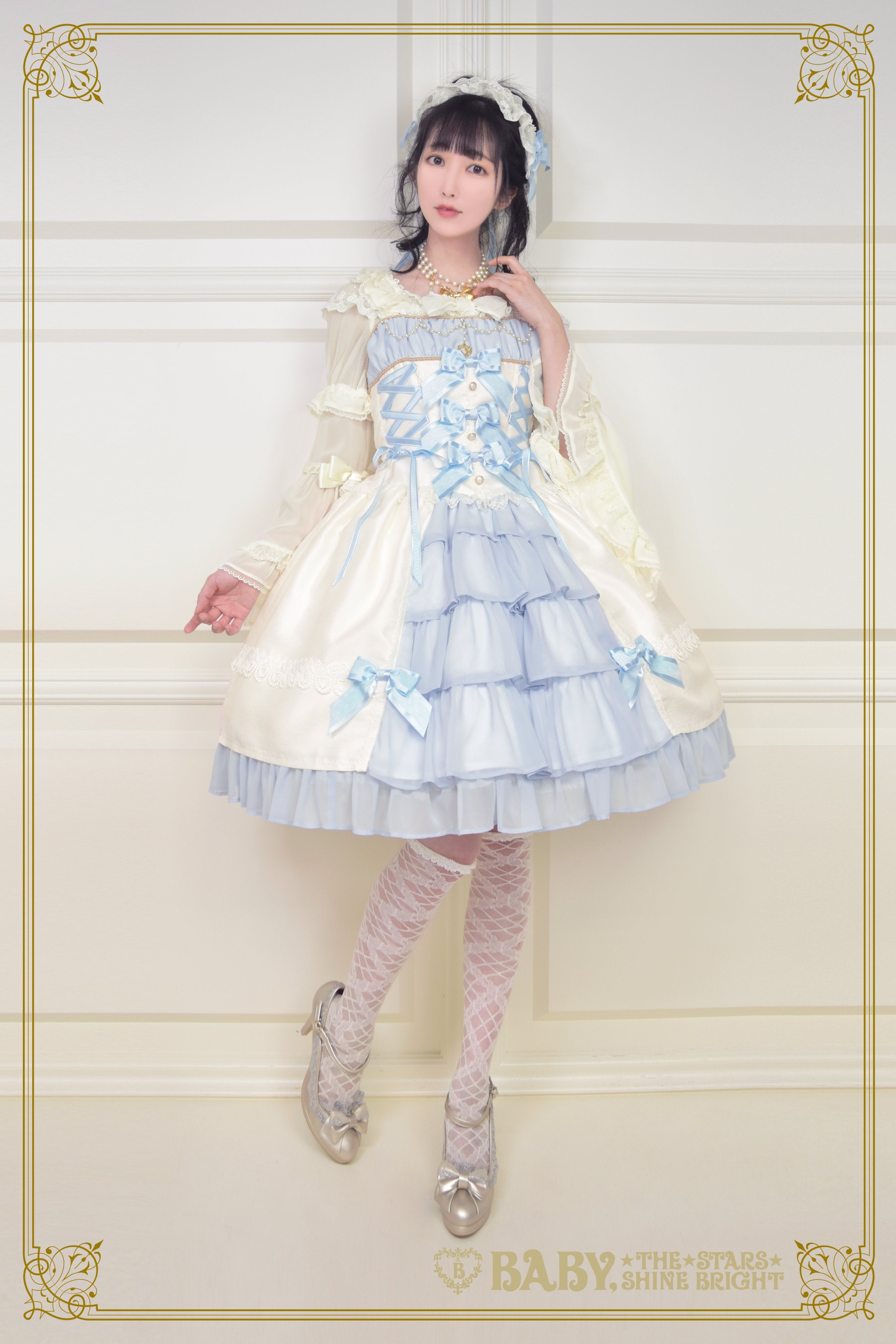 BABY 天使柄シフォン JSK Blessing from Michael JSK and Headdress Set by Baby, the Stars