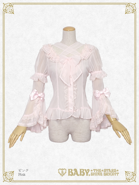 【BABY】シフォンプリンセスドレスブラウス★ピンク Chiffon Princess Dress Blouse by Baby, the Stars Shine Bright