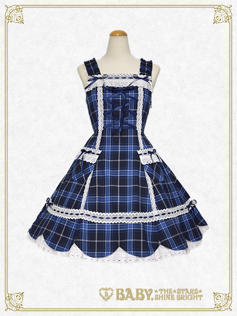 Tartan Check Hem Scallop JSK (2018) by Baby, the Stars Shine Bright