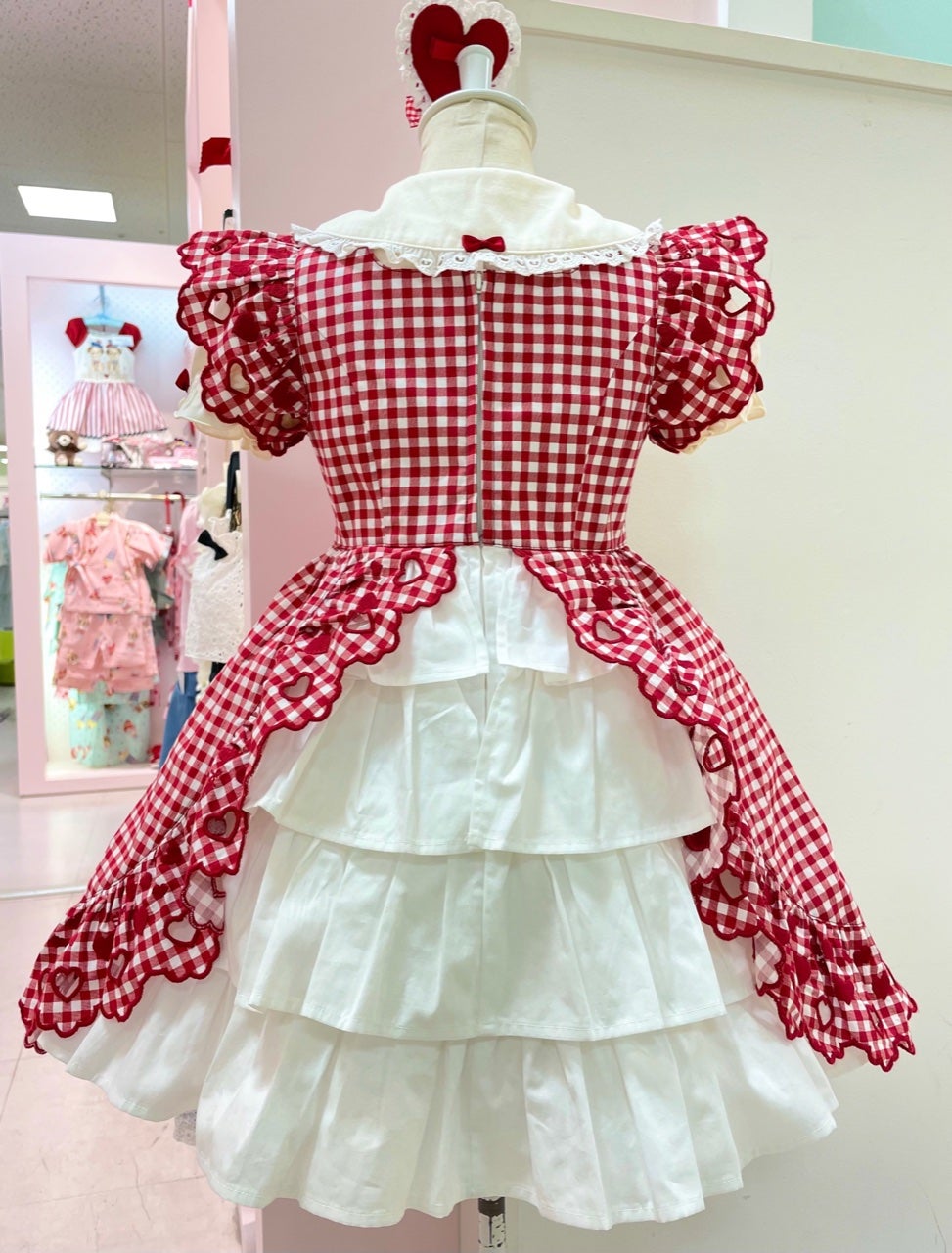 Heart Scalloped Gingham JSK (Sogo Seibu Limited) by Shirley Temple