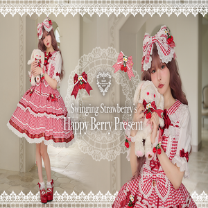 happy berry さま専用 Swinging Strawberry's Happy Berry Present Gingham JSK by Baby, the