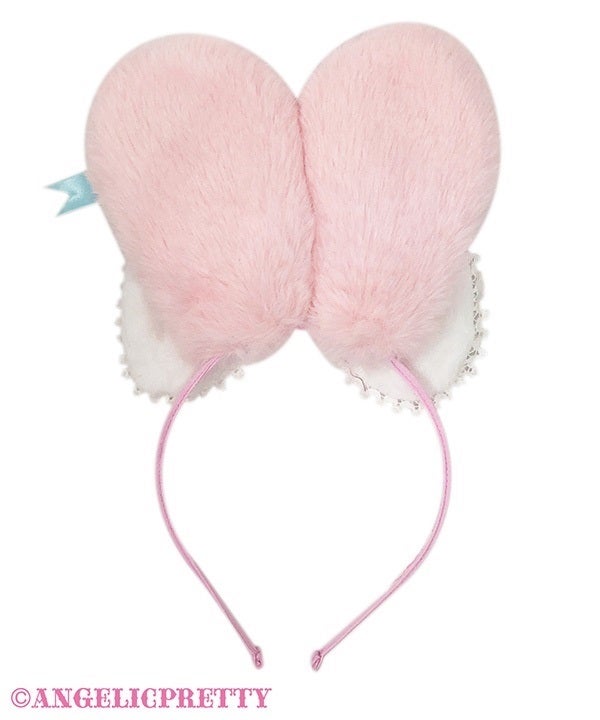Snow Ribbon Lyrical Bunny Headband by Angelic Pretty