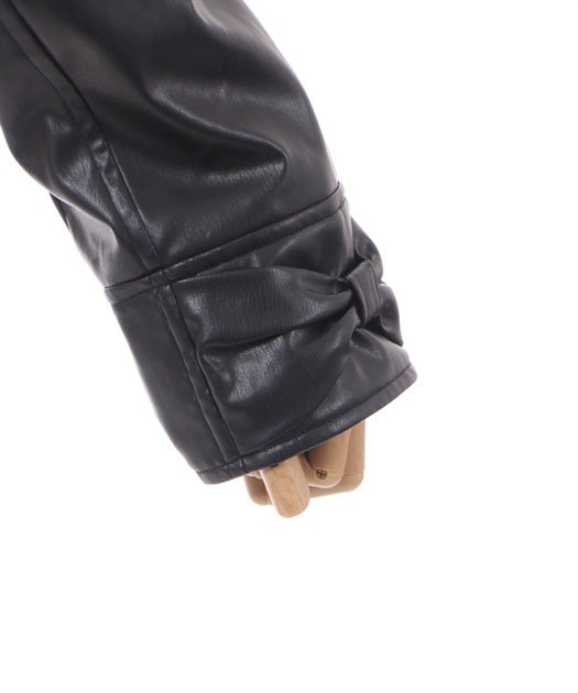 Kawaii - Frill Faux Leather Rider Jacket by Axes Femme