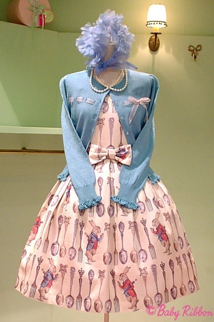 Spoon and Fork Print Waist Ribbon JSK by Emily Temple Cute