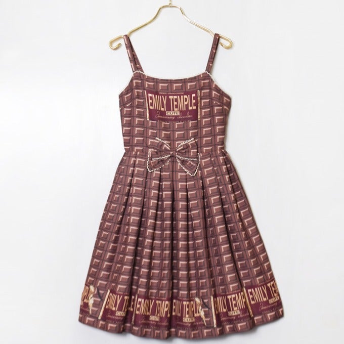 Emily Temple cute キャミワンピース 新品　くまチョコ柄 anniv.choco camisole dress JSK by Emily Temple Cute