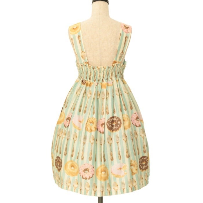 Cutlery & Doughnuts Print Sleeveless OP by Emily Temple Cute