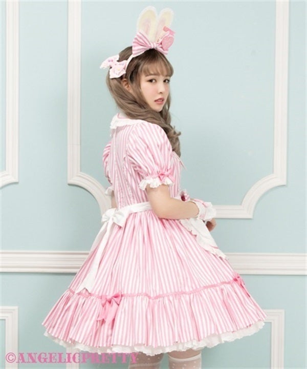Lyrical Bunny Stripe Diner OP Set (2024 2nd release) by Angelic Pretty