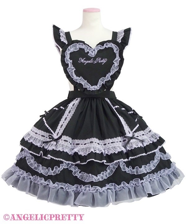 Heart胸あて付スカート クロ×シロ Angelic Pretty アンジェリック