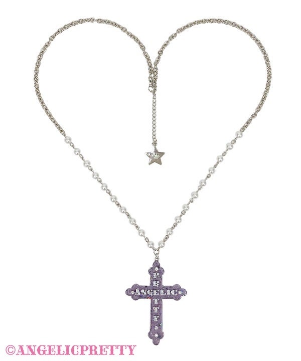 Dolly Cross Necklace (2024) by Angelic Pretty