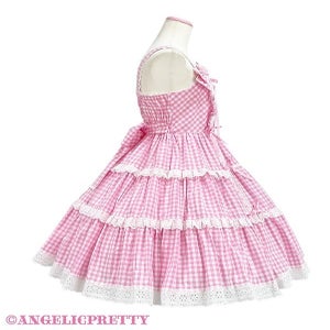 Shoulder Ribbon JSK (Gingham) (2025) by Angelic Pretty