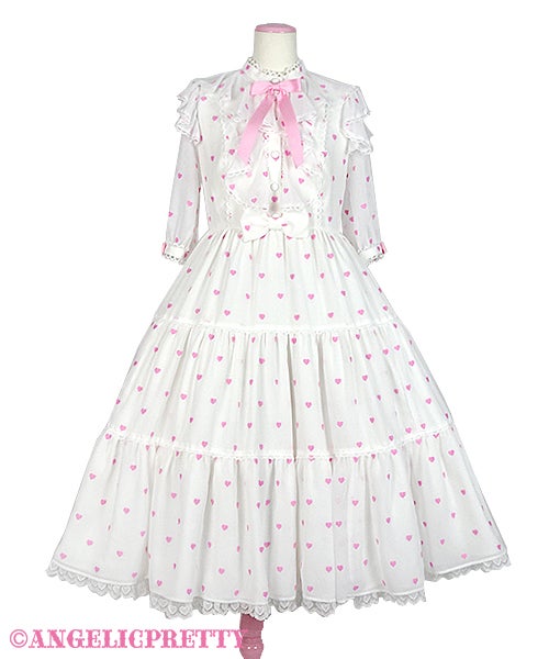 petitHeart ワンピース　白ピンク　angelicpretty Petit Heart OP (2020) by Angelic Pretty