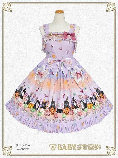 ベイビー　Soirée Au Chat Noir柄お星さまジャンスカ　ハロウィン Soirée Au Chat Noir Star JSK by Baby, the Stars Shine Bright