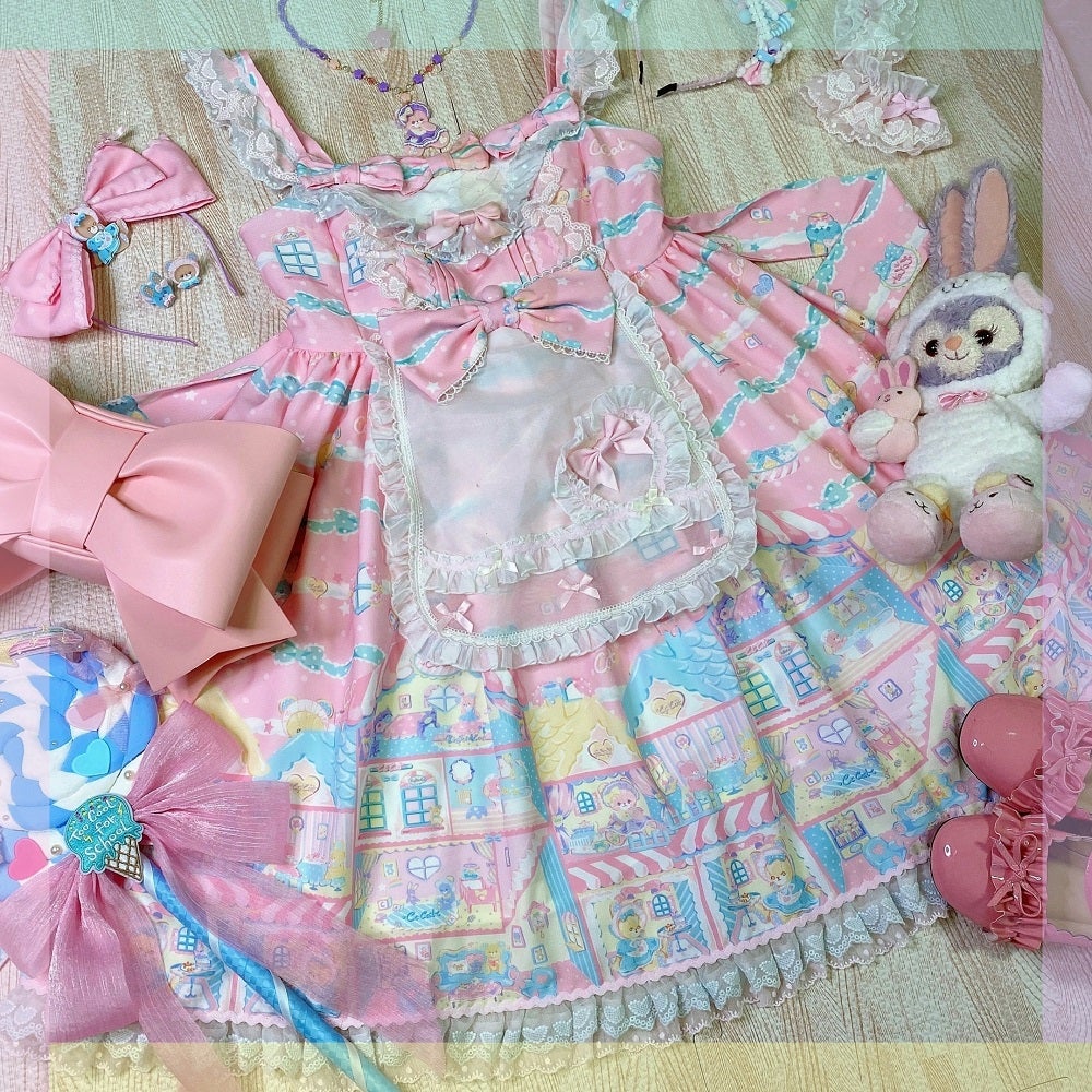 ワンピース Rainbow Doll House JSK CC Cat ~ Rainbow Doll House JSK by Chinese Indie Brand