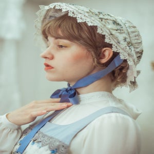 Rococo Bouquet Print Doll Hat by Victorian Maiden