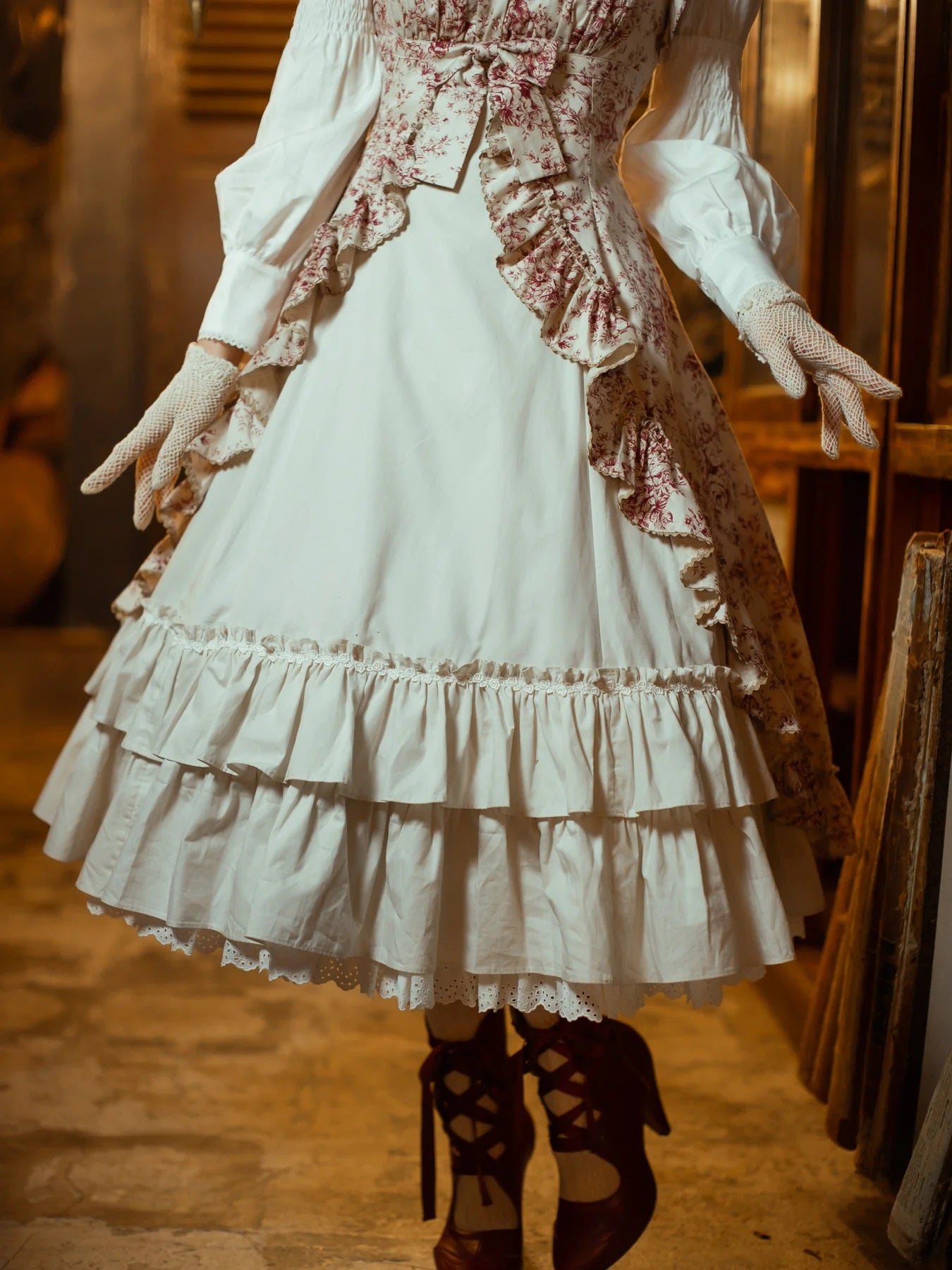Toile de Rococo Bouquet Frill Ribon JSK by Victorian Maiden