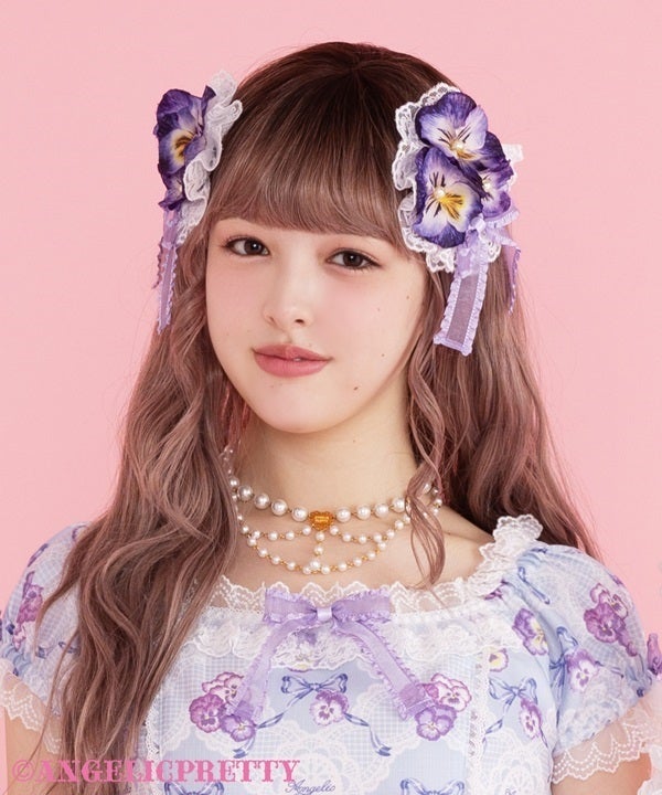 Lacy Pansy Clip Set by Angelic Pretty