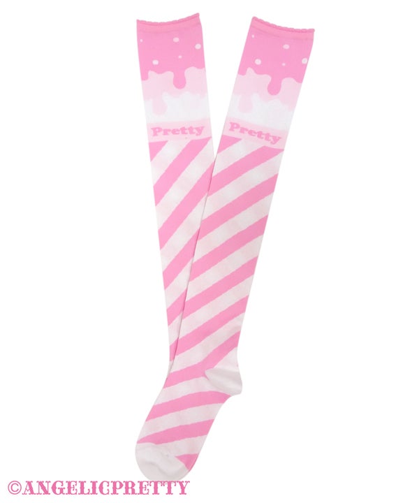 Angelic Pretty★【新品】Milky Planet ハイソックス MTO] Milky☆Planet OTKs (2023) by Angelic Pretty