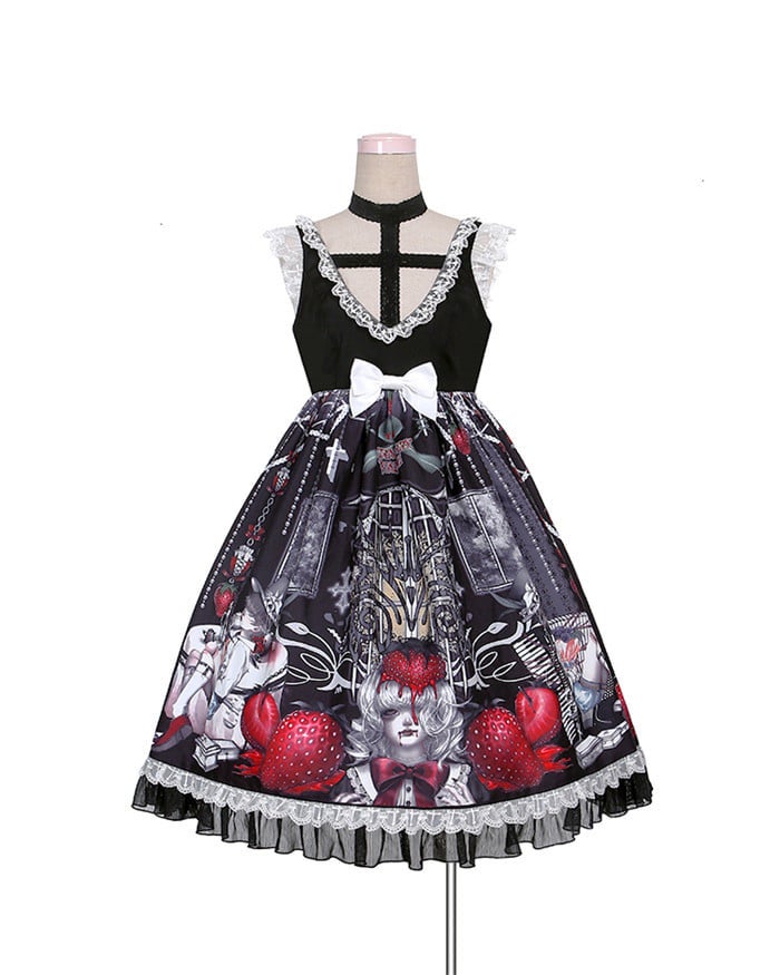 To Alice strawberry Vampire ジャンパースカート To Alice ~ Strawberry Vampire JSK by Chinese Indie Brand