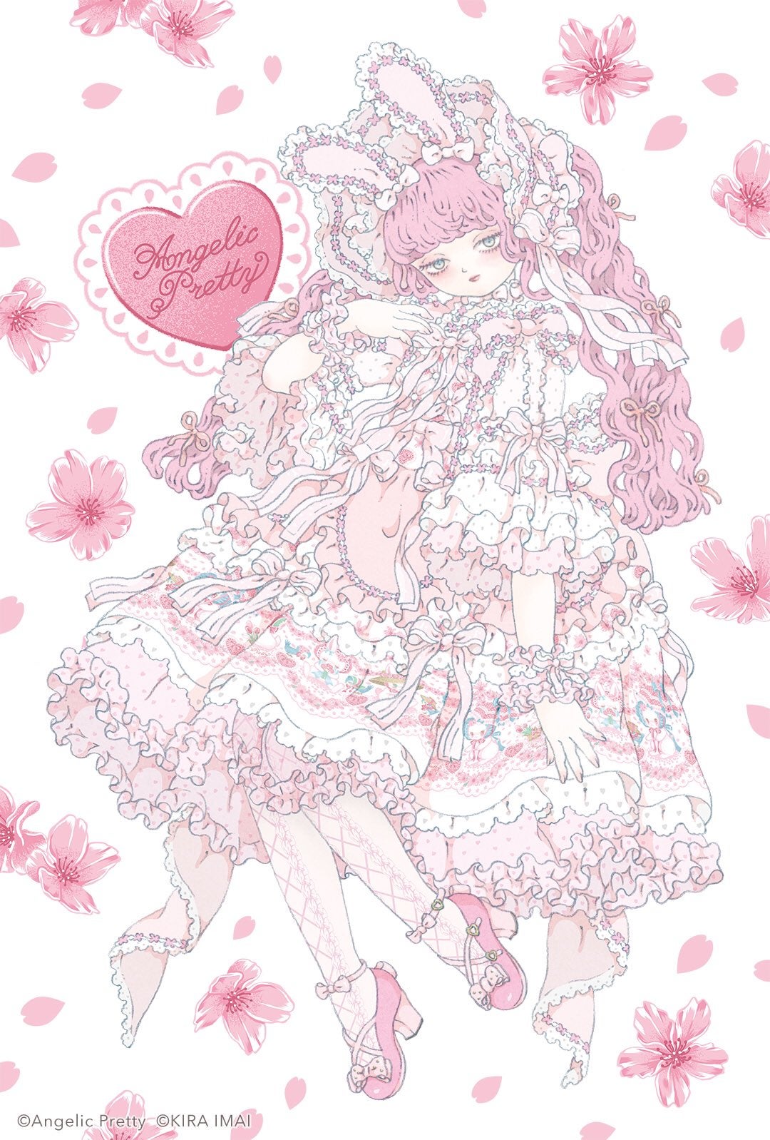 Ohanami Bunny Postcard by Angelic Pretty