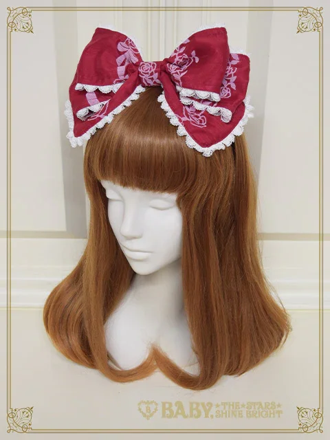 Sugar Rose Tea Time Printed Head Bow by Baby, the Stars Shine Bright