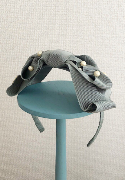 Ribbon Head Bow with Pearls by Leur Getter