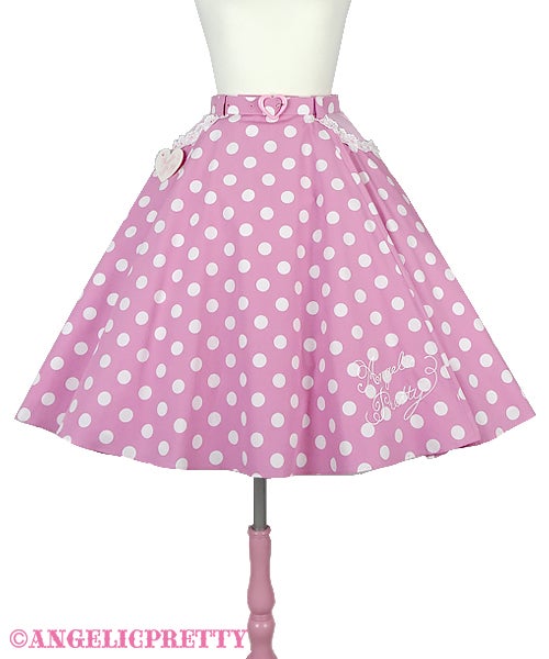 Milkshake Dot Circular Skirt (2021) by Angelic Pretty