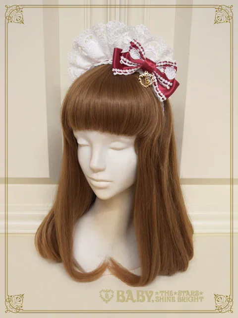 BABY,ワンピース♡カチューシャセット♡薔薇♡小鳥♡アイボリー♡クリーム Strawberry Cafe Head Bow by Baby, the Stars Shine Bright