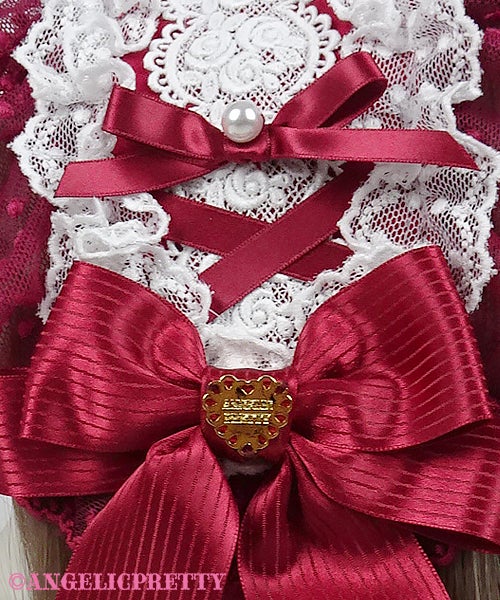 Lace Heart Charm Rose Lace Headdress by Angelic Pretty