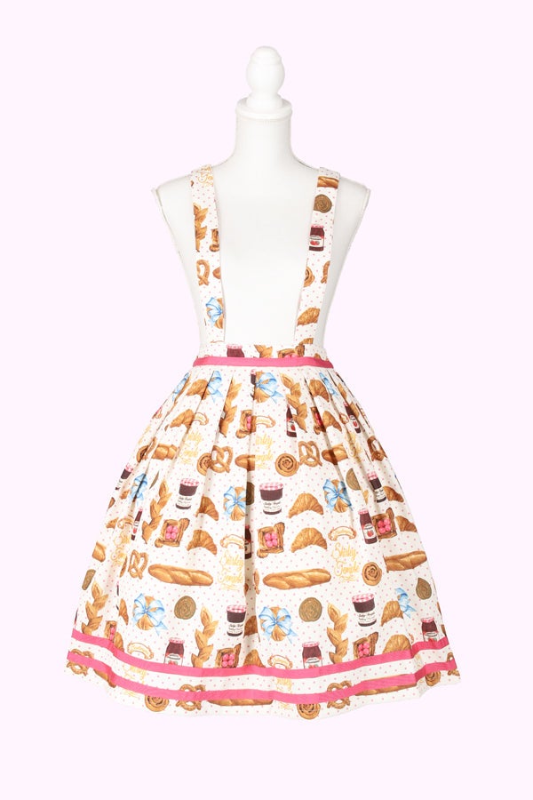 Ladies ~ Bakery Print Salopette Skirt by Shirley Temple