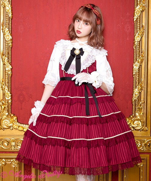 AngelicPretty　赤　スカート Nostalgic Lady JSK (2020) by Angelic Pretty