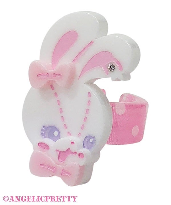 Angelic pretty【もこもこリリカルバニーリング】新品未使用 Angelic Pretty もこもこリリカルバニーリング 指輪 サックス ピンク
