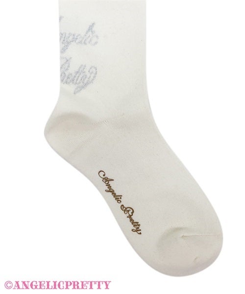 Angelic Pretty ロゴハイソックス Princess Logo Knee Socks (2024) by Angelic Pretty