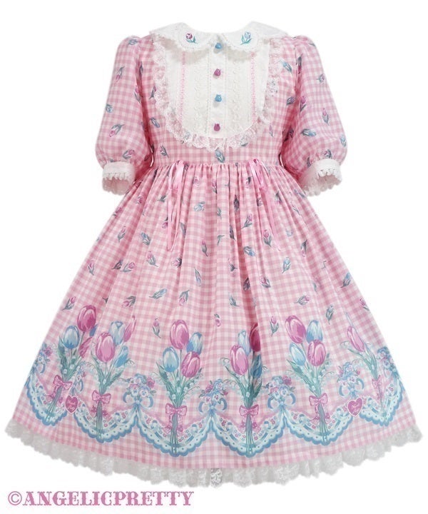AngelicPretty Tulip Bouquetワンピース ピンク Tulip Bouquet OP by Angelic Pretty