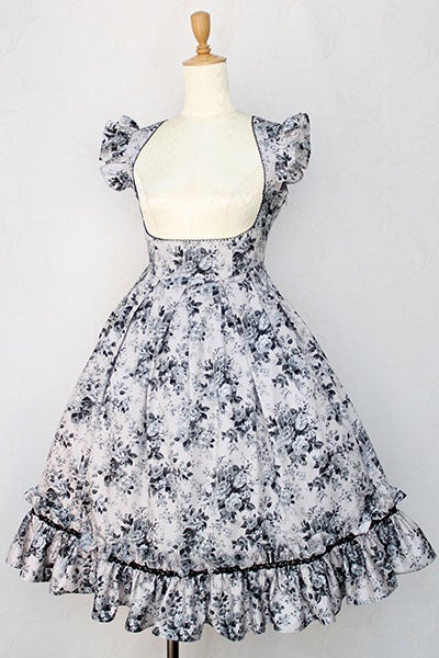 Rococo Bouquet Apron Ruffle Long OP by Victorian Maiden